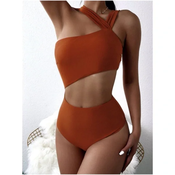 Cut out high waisted strappy monokini One Piece Swim - Picture 3 of 10
